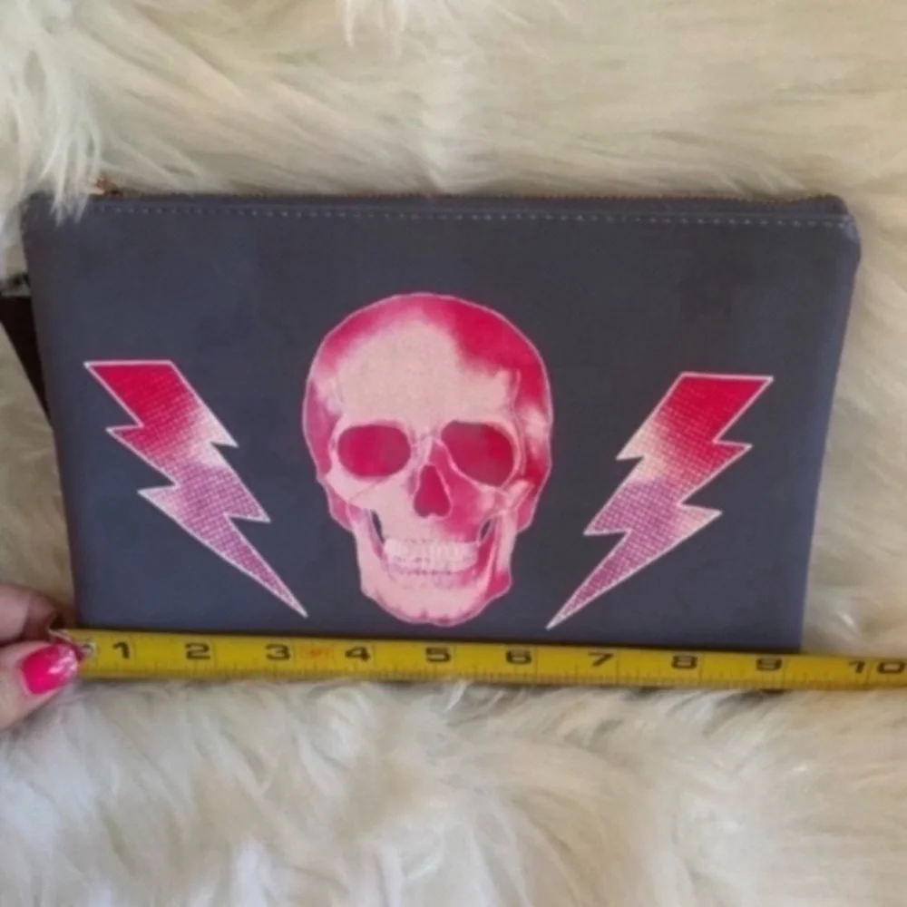 TORRID Essential Zip Pouch - SKULLS & BOLTS - Cosmetic Case - Travel Bag - NEW!
